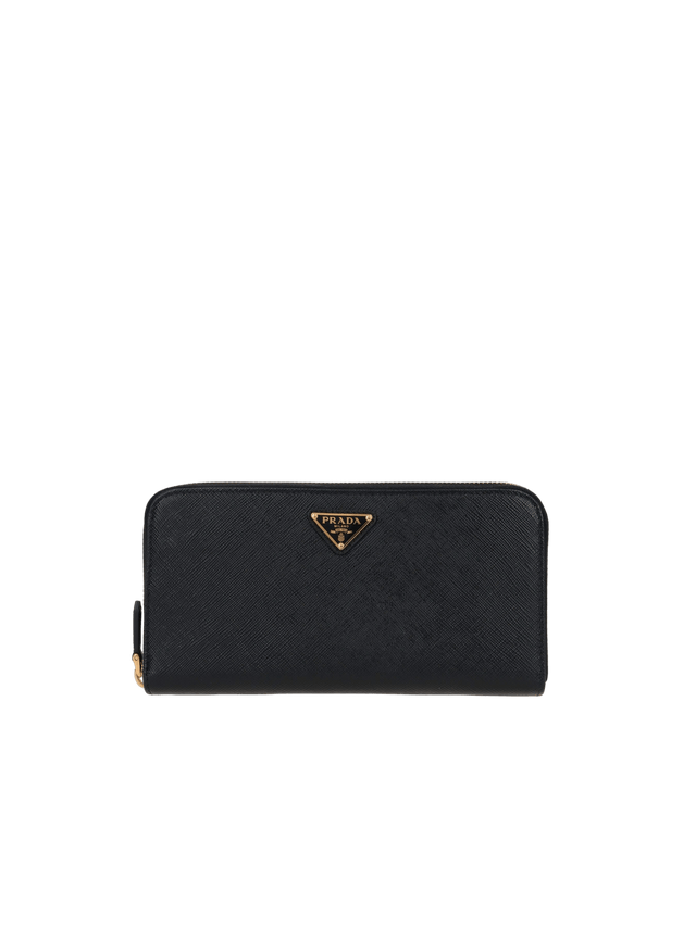 Saffiano Leather Zip-Around Wallet-PRADA-JOHN JULIA