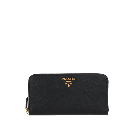 Saffiano Leather Zip-Around Wallet-PRADA-JOHN JULIA