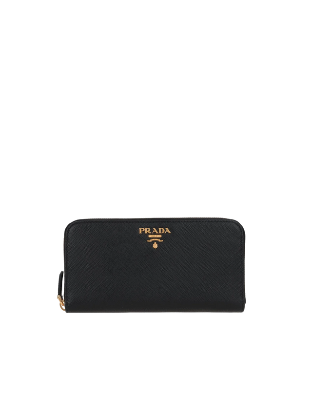 Saffiano Leather Zip-Around Wallet-PRADA-JOHN JULIA