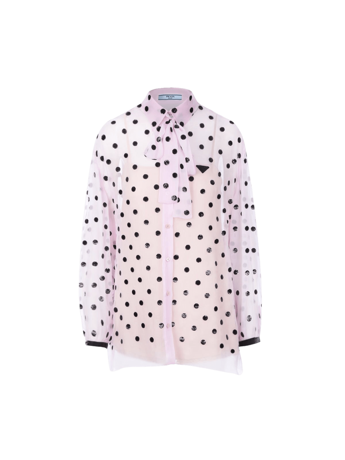 Sequinned Polka Dot Chiffon Shirt-PRADA-JOHN JULIA