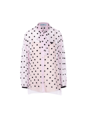 Sequinned Polka Dot Chiffon Shirt-PRADA-JOHN JULIA