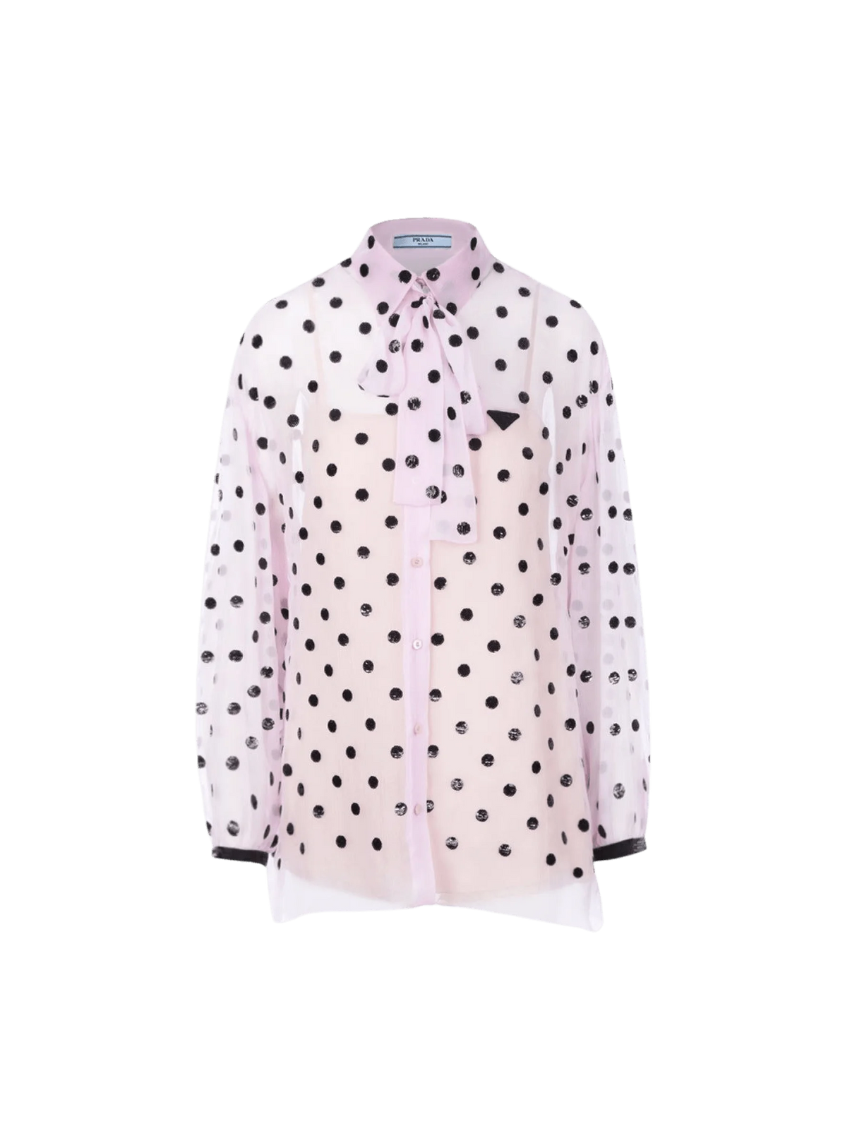 Sequinned Polka Dot Chiffon Shirt-PRADA-JOHN JULIA