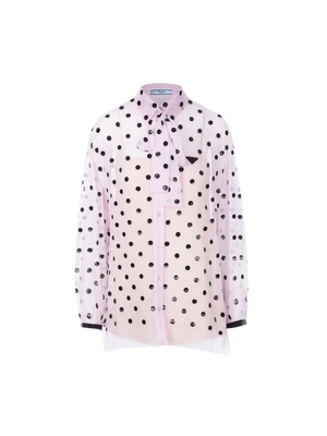 Sequinned Polka Dot Chiffon Shirt-PRADA-JOHN JULIA