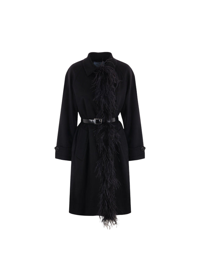 Single-breasted Cashmere Coat-PRADA-JOHN JULIA