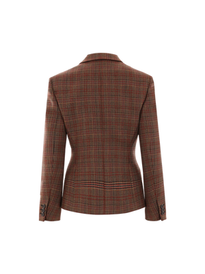 Single-breasted Prince Of Wales Wool Jacket-PRADA-JOHN JULIA