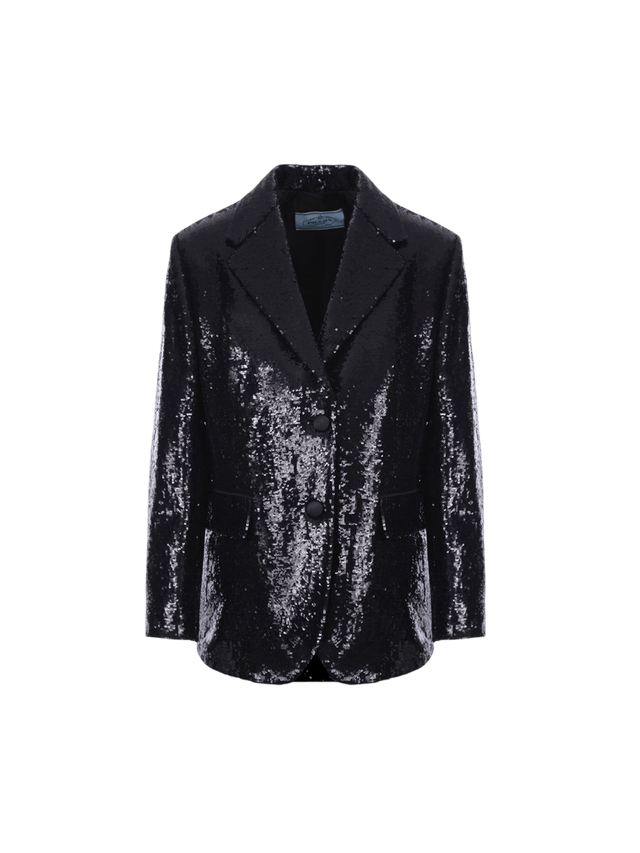 Single-breasted Sequinned Fabric Jacket-PRADA-JOHN JULIA