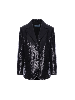 Single-breasted Sequinned Fabric Jacket-PRADA-JOHN JULIA