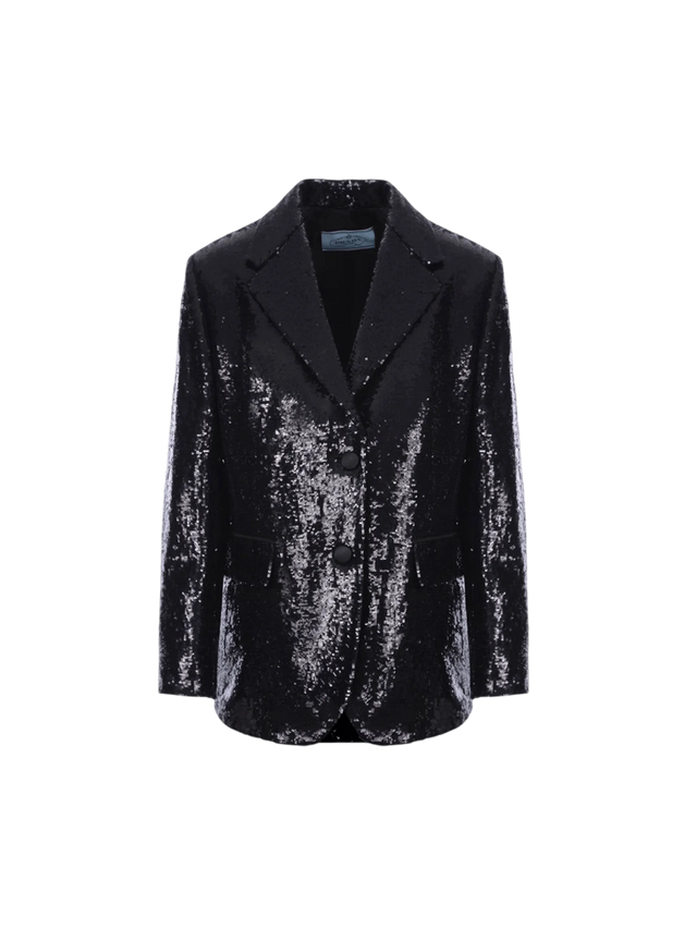 Single-breasted Sequinned Fabric Jacket-PRADA-JOHN JULIA