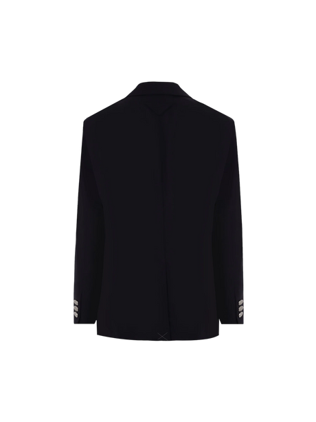 Single-Breasted Wool Mohair Jacket-Prada-JOHN JULIA