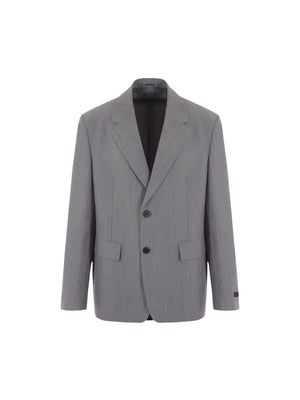 Single-breasted Wool and Mohair Jacket-PRADA-JOHN JULIA