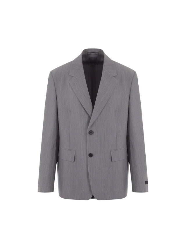 Single-breasted Wool and Mohair Jacket-PRADA-JOHN JULIA