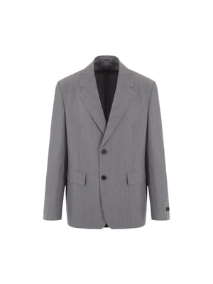 Single-breasted Wool and Mohair Jacket-PRADA-JOHN JULIA