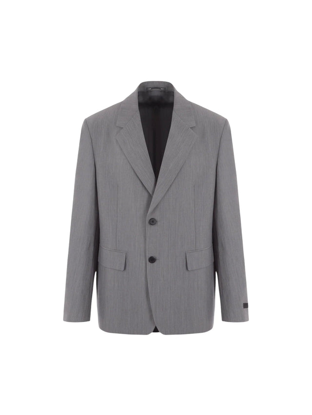 Single-breasted Wool and Mohair Jacket-PRADA-JOHN JULIA