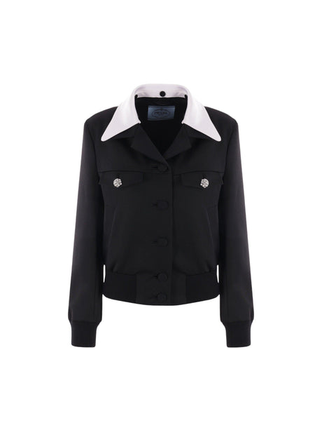 Single-breasted Wool Jacket-PRADA-JOHN JULIA