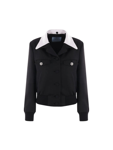 Single-breasted Wool Jacket-PRADA-JOHN JULIA