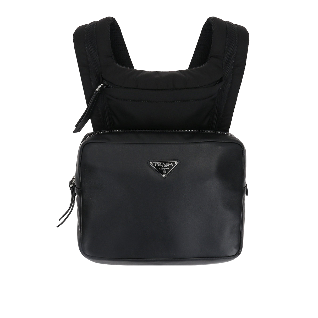 Smooth Leather and Nylon Backpack-PRADA-JOHN JULIA