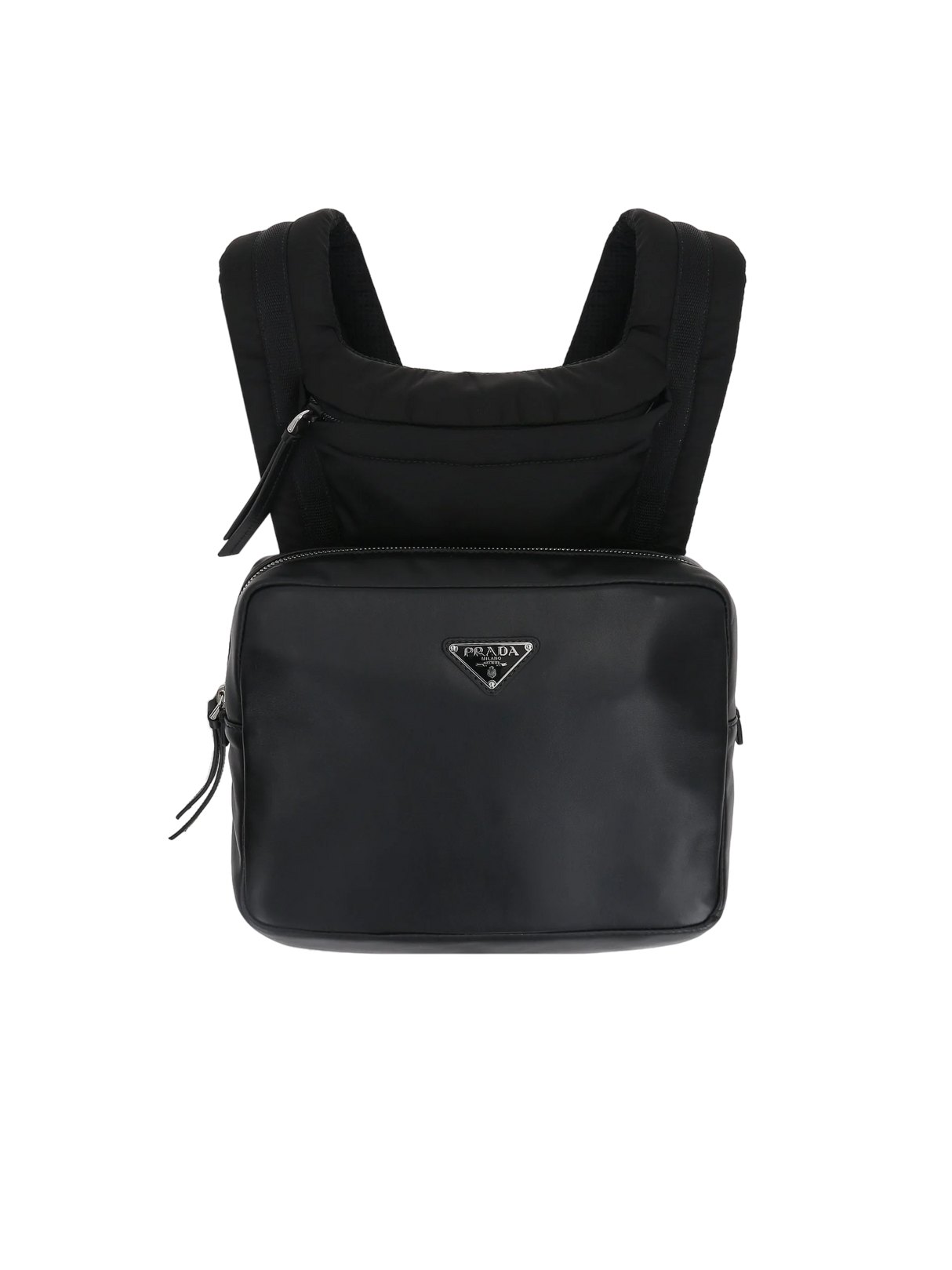 Smooth Leather and Nylon Backpack-PRADA-JOHN JULIA