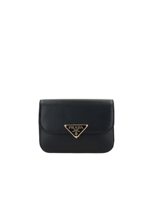 Smooth Leather Emblème Shoulder Bag-PRADA-JOHN JULIA