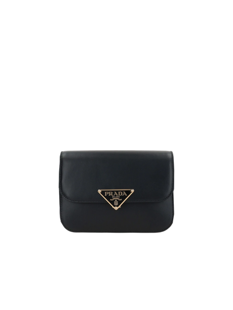 Smooth Leather Emblème Shoulder Bag-PRADA-JOHN JULIA