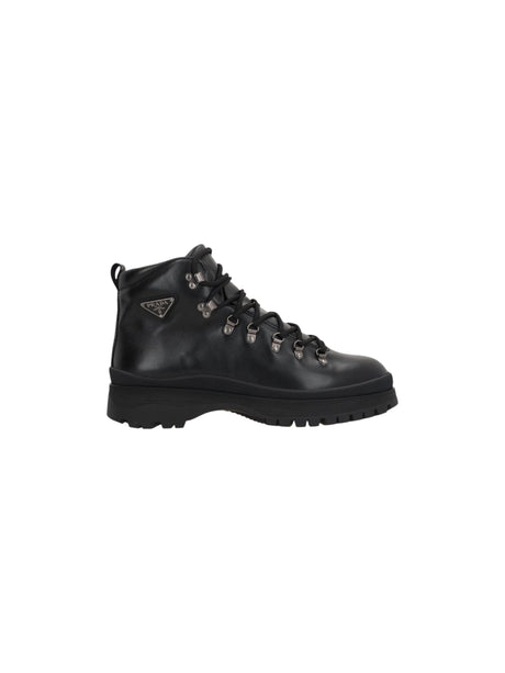 Smooth Leather Hiking Boots-PRADA-JOHN JULIA