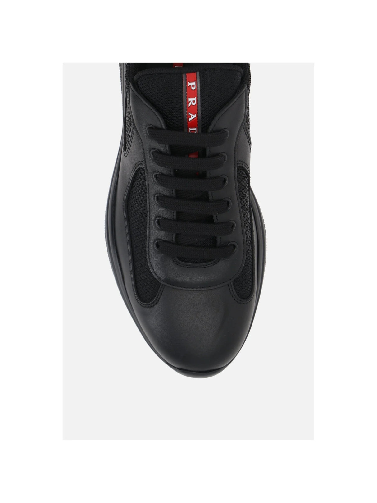 Smooth Leather Mesh Americas Cup Sneakers-PRADA-JOHN JULIA