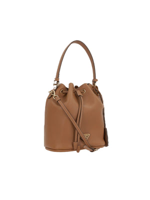 Soft Grain Leather Bucket Bag-PRADA-JOHN JULIA