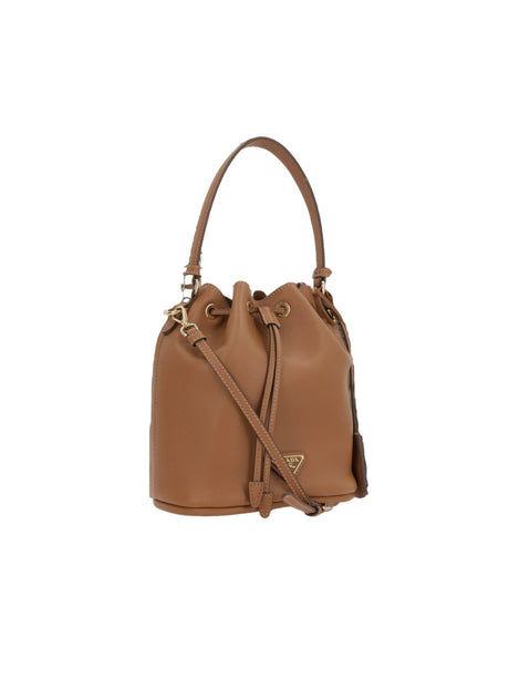 Soft Grain Leather Bucket Bag-PRADA-JOHN JULIA