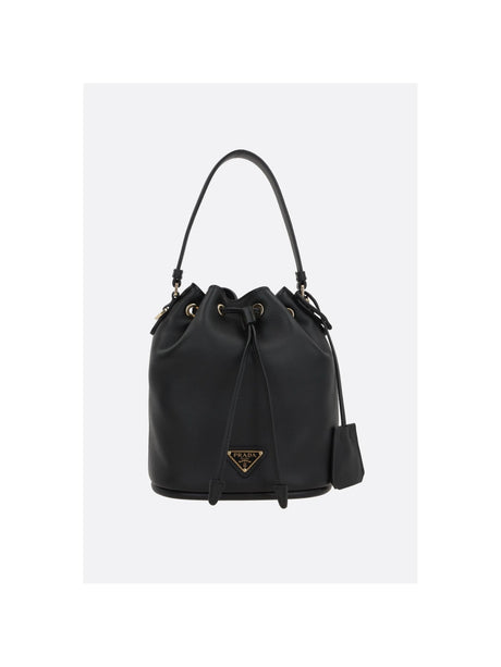 Soft Grain Leather Bucket Bag-PRADA-JOHN JULIA