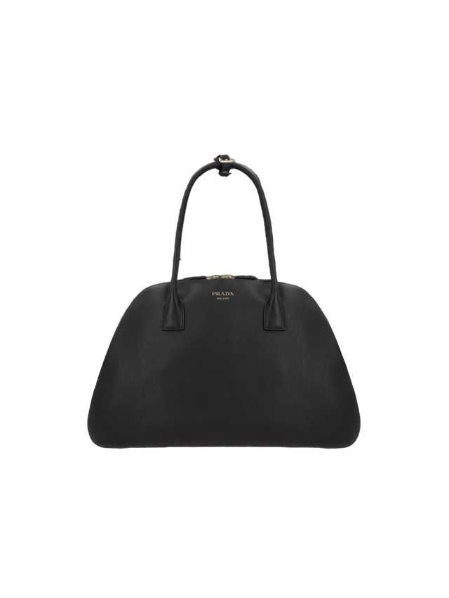 Soft Grain Leather Medium Shopping Bag-PRADA-JOHN JULIA