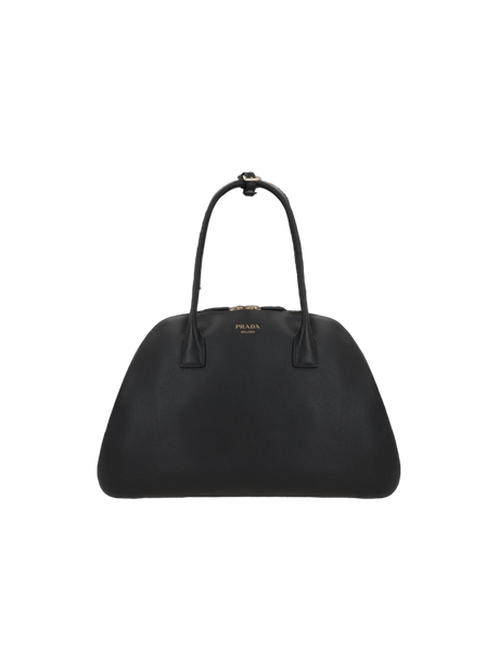 Soft Grain Leather Medium Shopping Bag-PRADA-JOHN JULIA