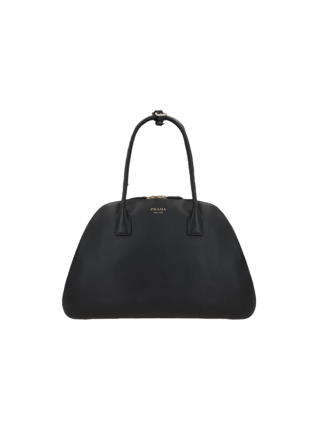 Soft Grain Leather Medium Shopping Bag-PRADA-JOHN JULIA