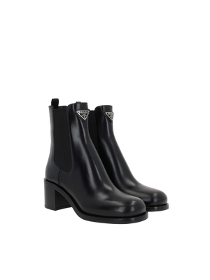 Spazzolato Leather Ankle Boots-PRADA-JOHN JULIA