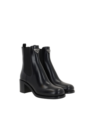 Spazzolato Leather Ankle Boots-PRADA-JOHN JULIA