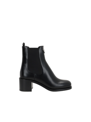 Spazzolato Leather Ankle Boots-PRADA-JOHN JULIA