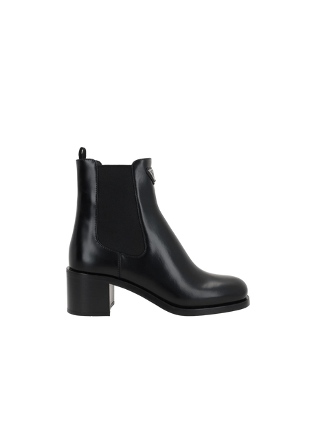 Spazzolato Leather Ankle Boots-PRADA-JOHN JULIA