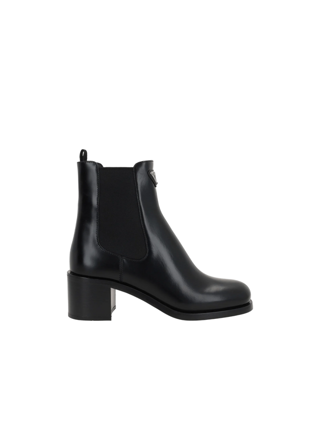 Spazzolato Leather Ankle Boots-PRADA-JOHN JULIA