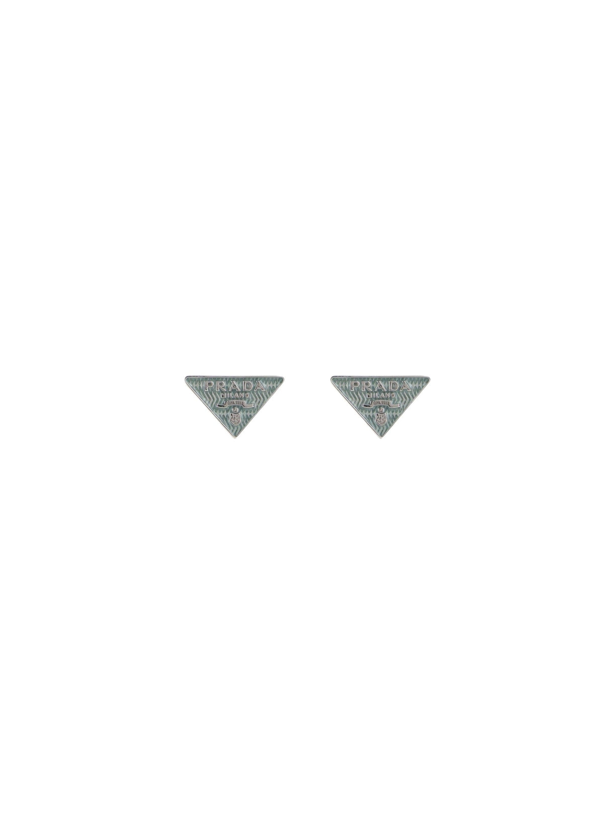 Sterling Silver Triangle Earrings-PRADA-JOHN JULIA