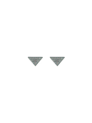 Sterling Silver Triangle Earrings-PRADA-JOHN JULIA