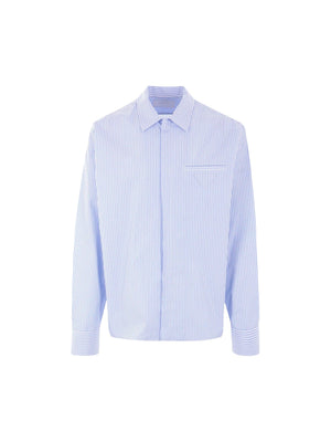 Striped Poplin Full-zip Shirt-PRADA-JOHN JULIA