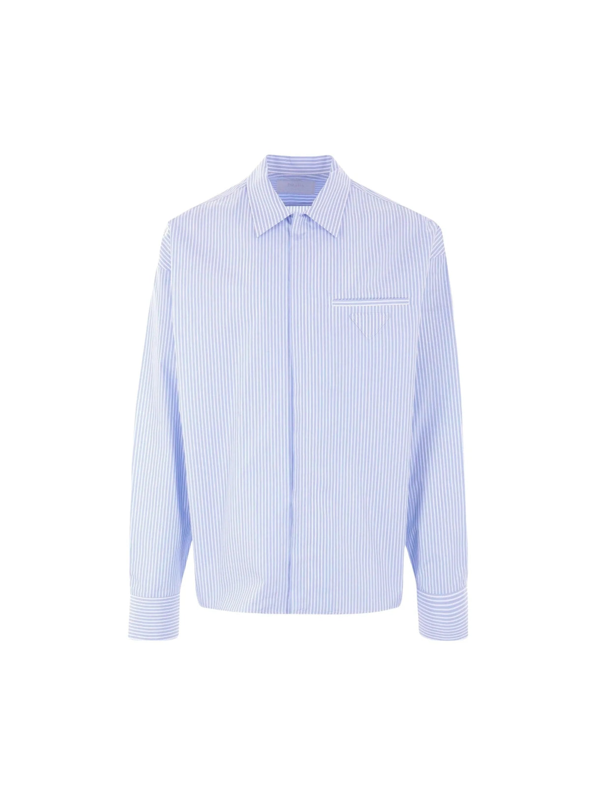 Striped Poplin Full-zip Shirt-PRADA-JOHN JULIA