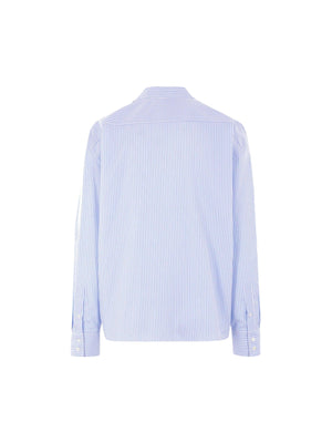 Striped Poplin Full-zip Shirt-PRADA-JOHN JULIA