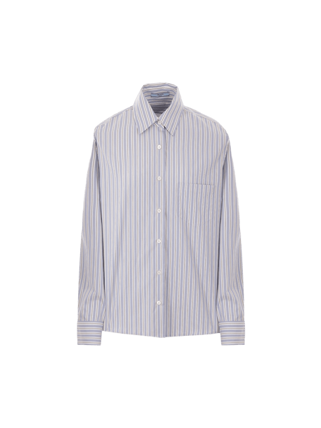 Striped Poplin Shirt-PRADA-JOHN JULIA