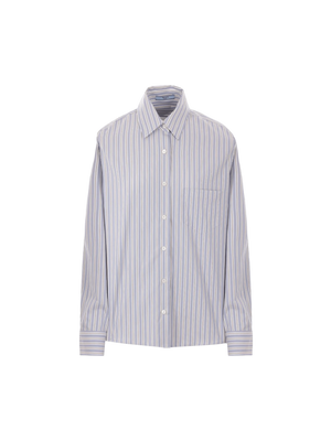 Striped Poplin Shirt-PRADA-JOHN JULIA