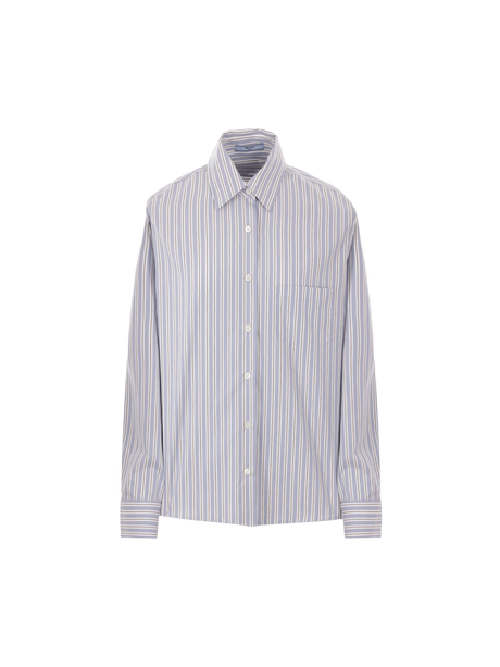 Striped Poplin Shirt-PRADA-JOHN JULIA