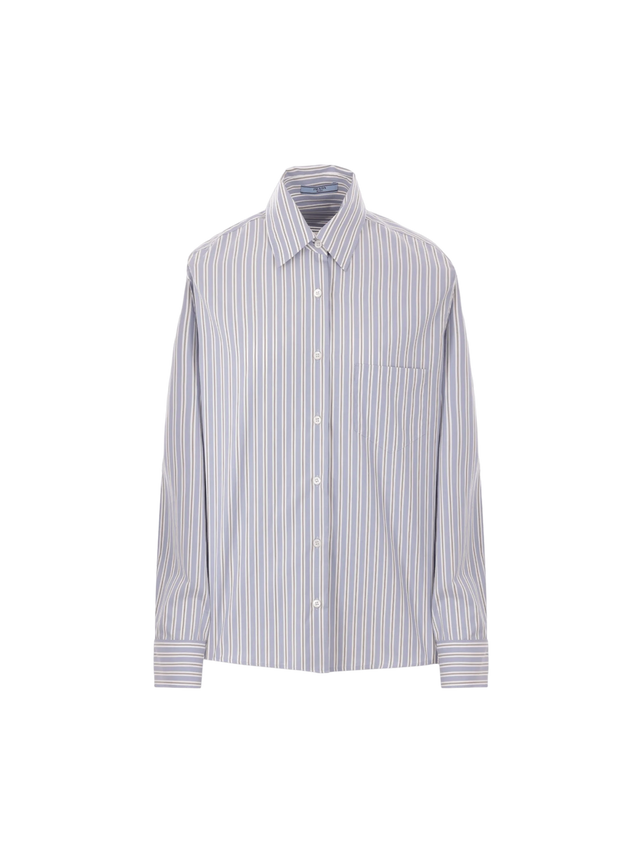 Striped Poplin Shirt-PRADA-JOHN JULIA