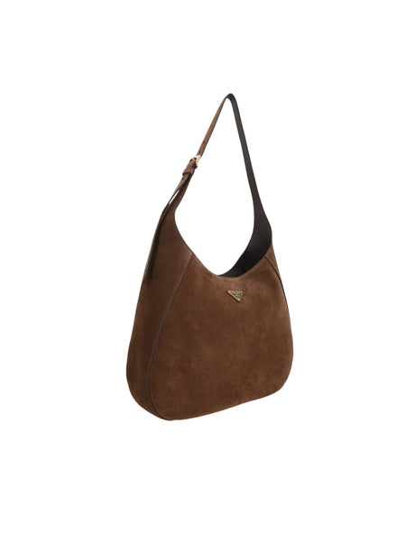 Suede Large Hobo Bag-PRADA-JOHN JULIA