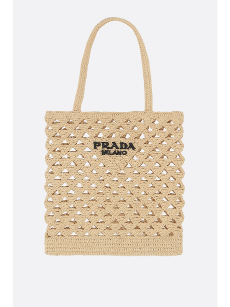 Woven Lattice Raffia Handbag-Prada-JOHN JULIA