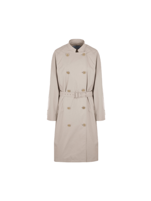 Technical Canvas Double-breasted Trench Coat-PRADA-JOHN JULIA