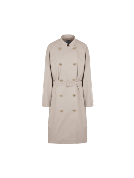 Technical Canvas Double-breasted Trench Coat-PRADA-JOHN JULIA