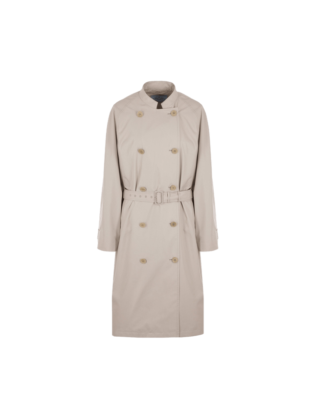 Technical Canvas Double-breasted Trench Coat-PRADA-JOHN JULIA